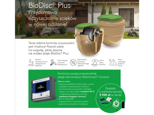 Oczyszczalnia biologiczna BioDisc Plus BB dla 12 osób