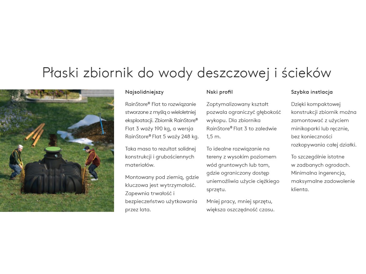 Zbiornik na deszczówkę - Rainstore Flat 3 2270l